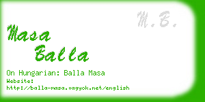 masa balla business card